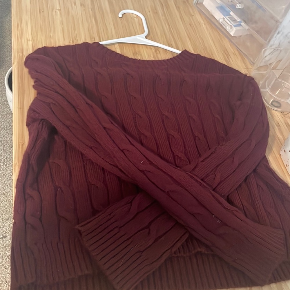 Dark red sweater